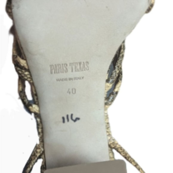 Like new Paris Texas Carla snakeskin-look soft leather block heel ankle strap - Picture 11 of 11